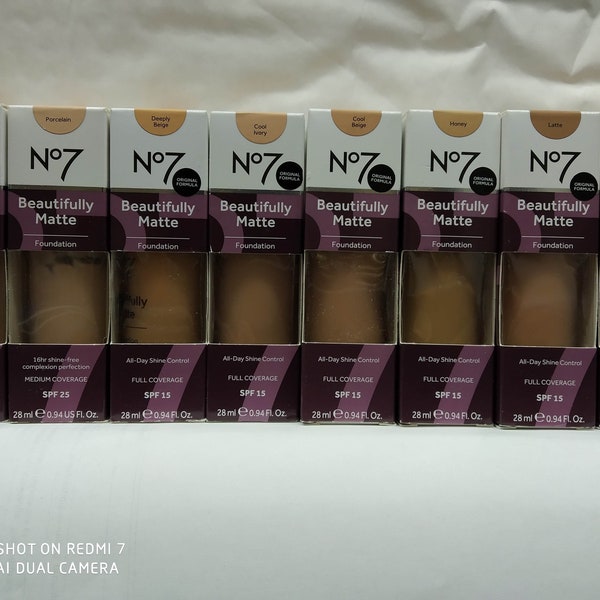 Boots N07 BEAUTIFULLY MATTE FOUNDATION 28ml Medium Coverage SPF25 Choose Colour Required