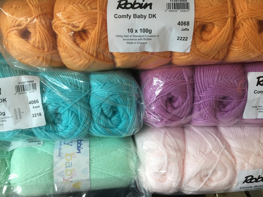 ROBIN COMFY BABY Double Knitting Wool Yarn 5X100G Balls Etsy UK