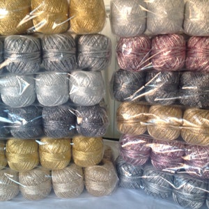 Twilleys  & Grundl Goldfingering Crochet Metalic Yarn  25g Ball Glitter  3 ply 15 colours new