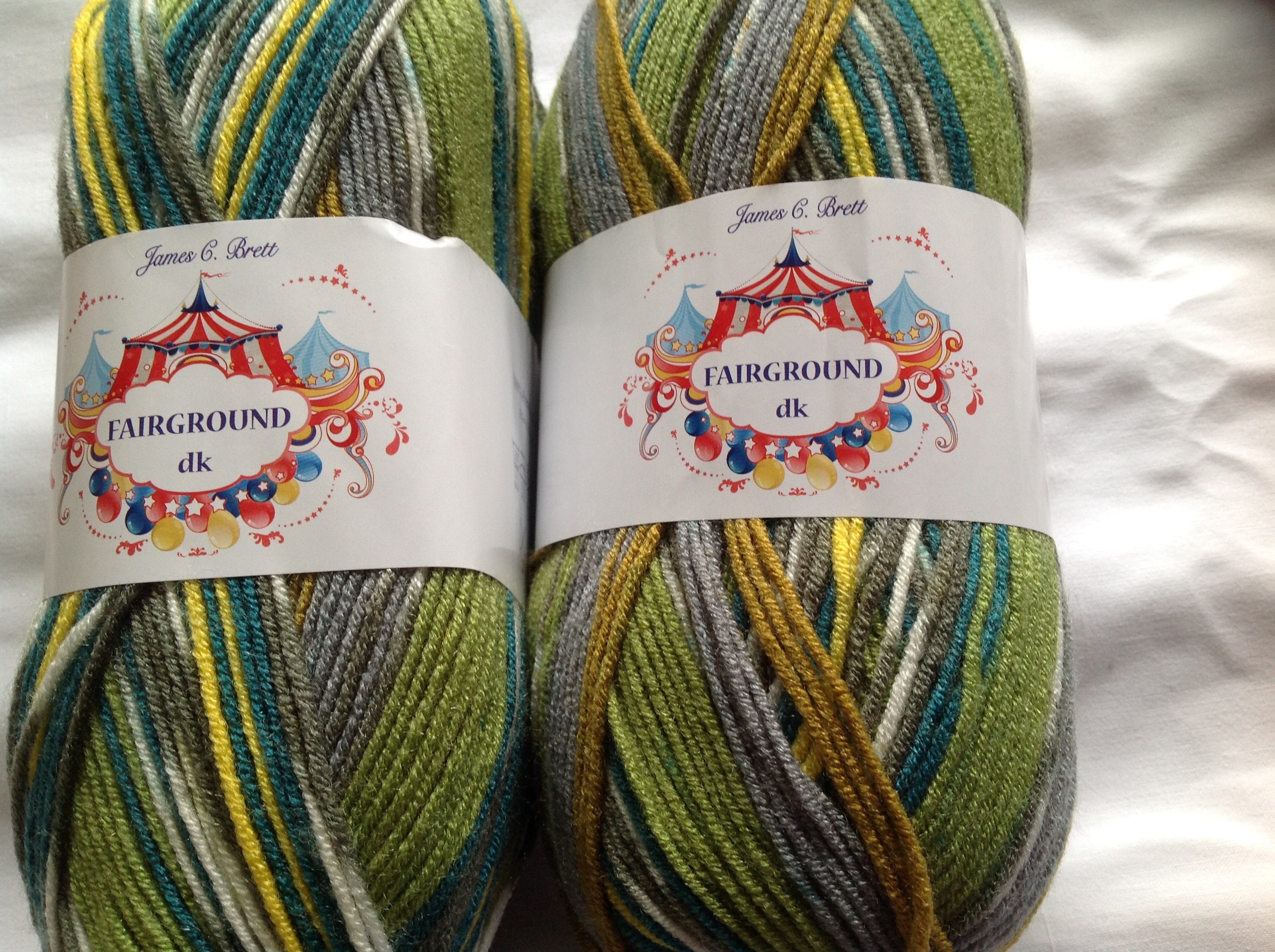 James C Brett FAIRGROUND Double Knitting Wool Yarn Random Print