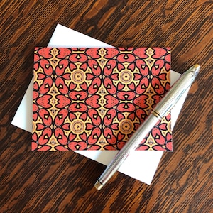 Tarjetas y sobres hechos a mano, juego de 8, diseño original a partir de la fotografía de las Puertas Rojas de la Catedral Nueva de Salamanca, España