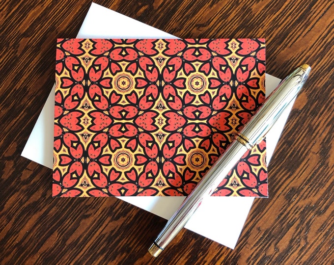 Note Cards & Envelopes, Handcrafted Set of 8, Original Design from Photograph of the Red Doors of Catedral Nueva de Salamanca, Spain