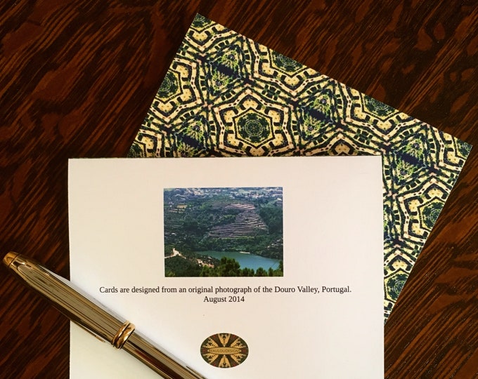 Note Cards & Envelopes, Handcrafted Set of 8, Original Design from Photograph of the Douro Valley in Portugal