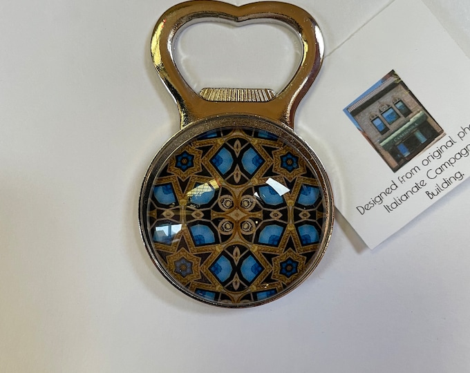 Campagnola Bottle Opener with Stunning Original Design set in 37mm Glass Cabochon