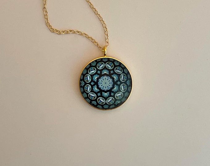 Stunning Pendant Designed from photo of St Jerome's Stained Glass Window, Great to gift or keep!
