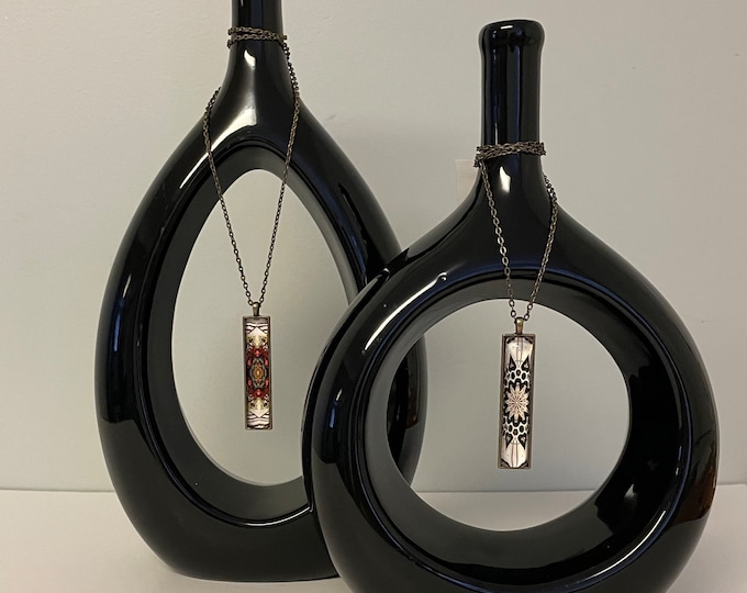 Rectangle Glass Pendants set in Bronze, Designed from Original Photos of the Baháʼí  House of Worship and Lisbon Street Art