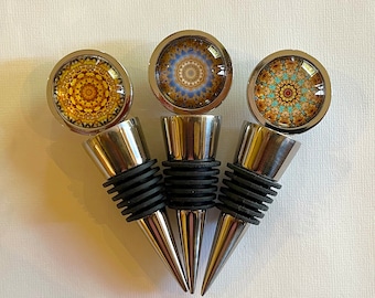 Chicago Landmark Wine Stoppers, Original Designs Set on Stainless Steel Base, Unique Housewarming, Host Gift