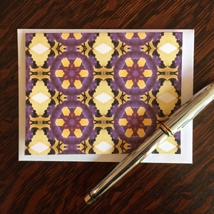 Cartes de correspondance et enveloppes, fabriqué à la main, lot de 8, design original à partir de Photo d'orchidées violettes