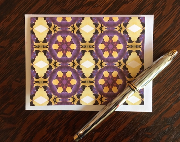 Note Cards & Envelopes, Handcrafted Set of 8, Original Design from Photo of Purple Orchids