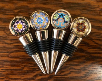 Street Art Wine Stoppers, Original Designs Set in Glass on Food Grade, Stainless Steel Base, Unique Housewarming, Host Gift