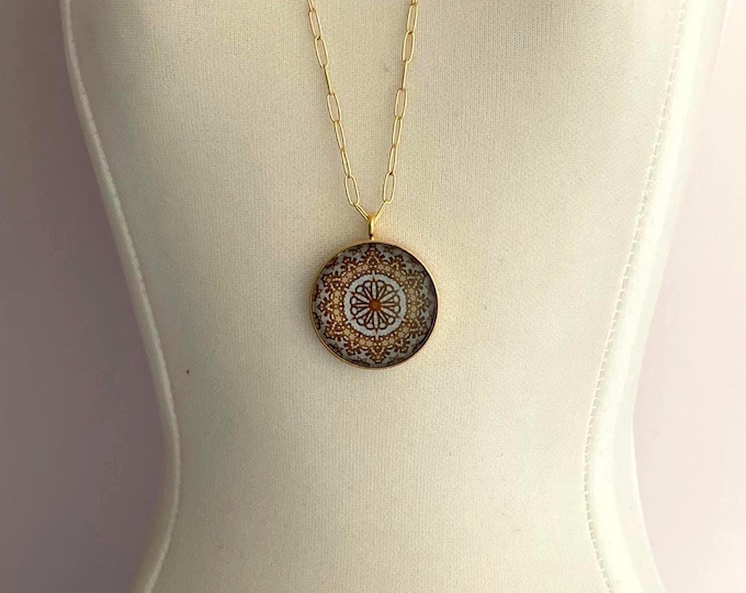 Chicago Cultural Center Dome Inspired Necklace &  Earrings, Original Designs set in Glass, Buy as Set or Separates.
