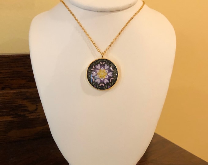 Ultraviolet Glass Pendant and Earrings, Designed from Original Photo of "Ultraviolet" mural in Evanston, IL, Stunning Mother's Day Gift