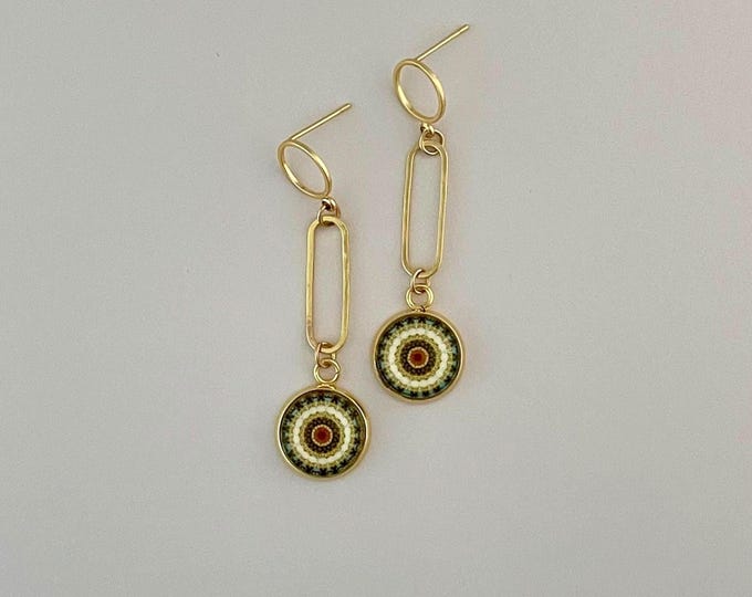 Driehaus, Maher Dome Inspired Earrings, Stunning Design Set in Glass and Steel