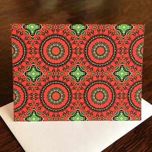 Joyeuses fêtes ! Ensemble de 8 cartes de correspondance et enveloppes, design original de Photo of Garden of Emil Bach House de Frank Lloyd Wright, Chicago