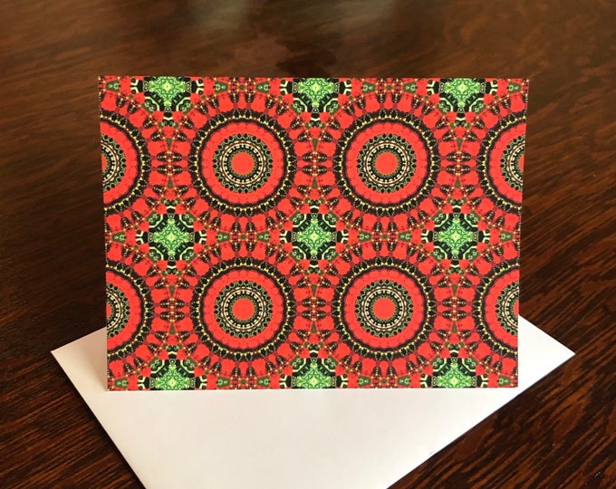 Happy Holidays! Set of 8 Note Cards & Envelopes, Original Design from Photo of Garden of Frank Lloyd Wright's Emil Bach House, Chicago