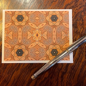 Tarjetas y sobres hechos a mano, juego de 8, diseño original a partir de una fotografía del techo abovedado con frescos del histórico hotel Palmer House