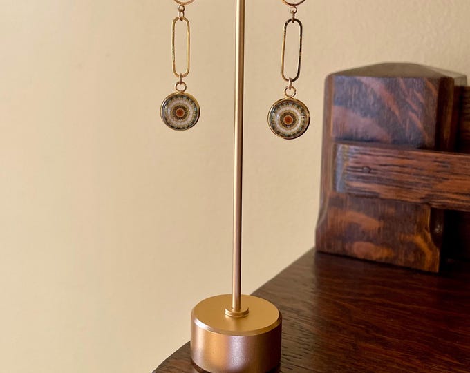 Driehaus, Maher Dome Inspired Earrings, Stunning Design Set in Glass and Steel