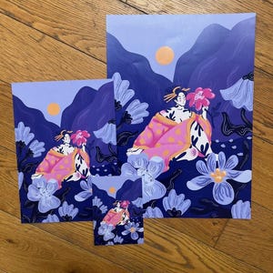 Illustration Japon - Geisha Jardin