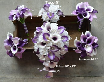 purple bridesmaid bouquets