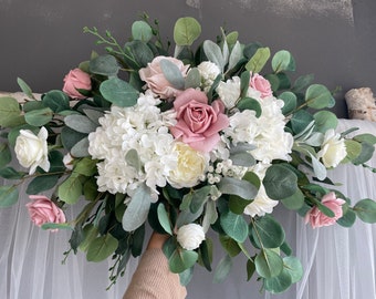 Dusty Pink And White Wedding Archway Flower, Rustic Wedding Corner Swag, Rose Pink Wedding Backdrop, Wedding Arch Flowers Decor