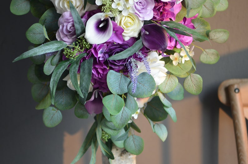 Purple Wedding Archway Flower Purple Wedding Corner Swag - Etsy