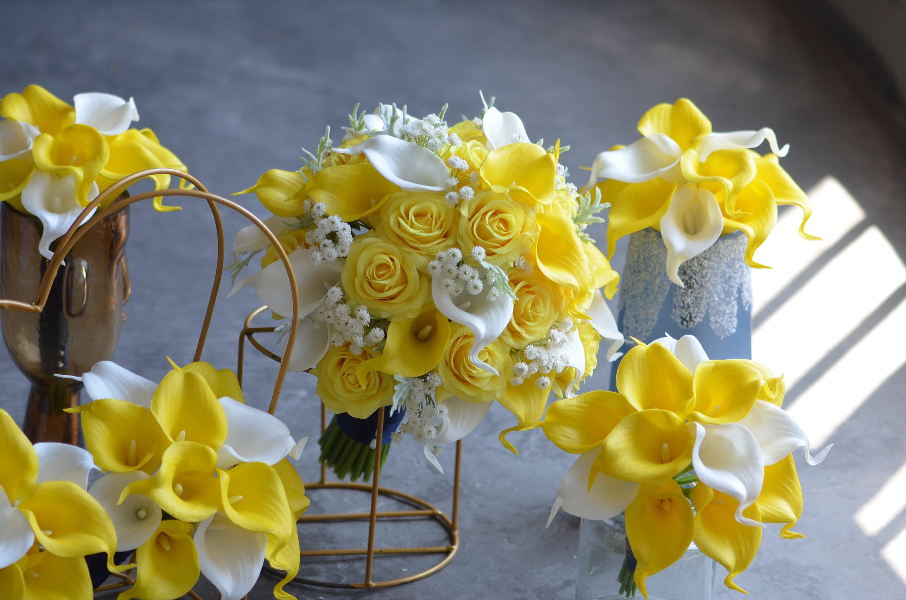 Yellow Rose Calla Lily Bouquet