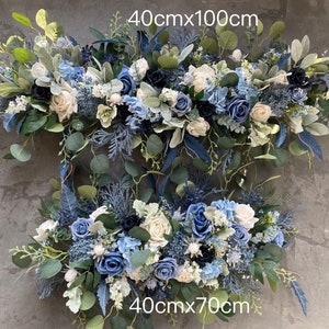 Dusty Blue Wedding Archway Flower, Navy Blue And White Wedding Corner Swag, Navy Blue Wedding Backdrop, Wedding Arch Flowers Decor