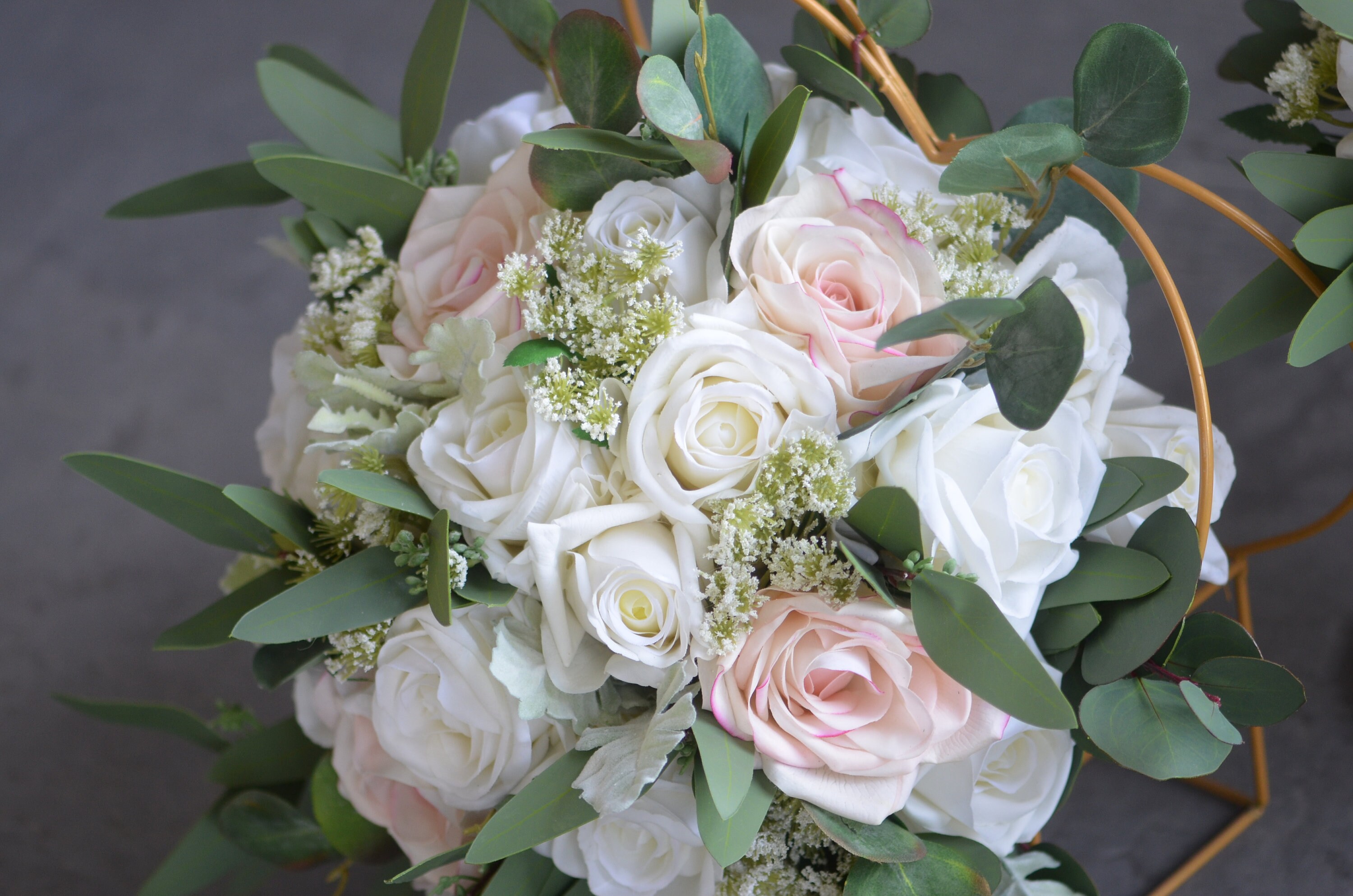 Ivory Roses Blush Pink Roses Rustic Bridal Bouquet Real - Etsy