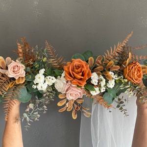 Fake Rust Burnt Orange Terracotta Garland, Fall Wedding Archway Flower, Real touch Flowers, Autumn Table Decor, Fall Wall DecorF