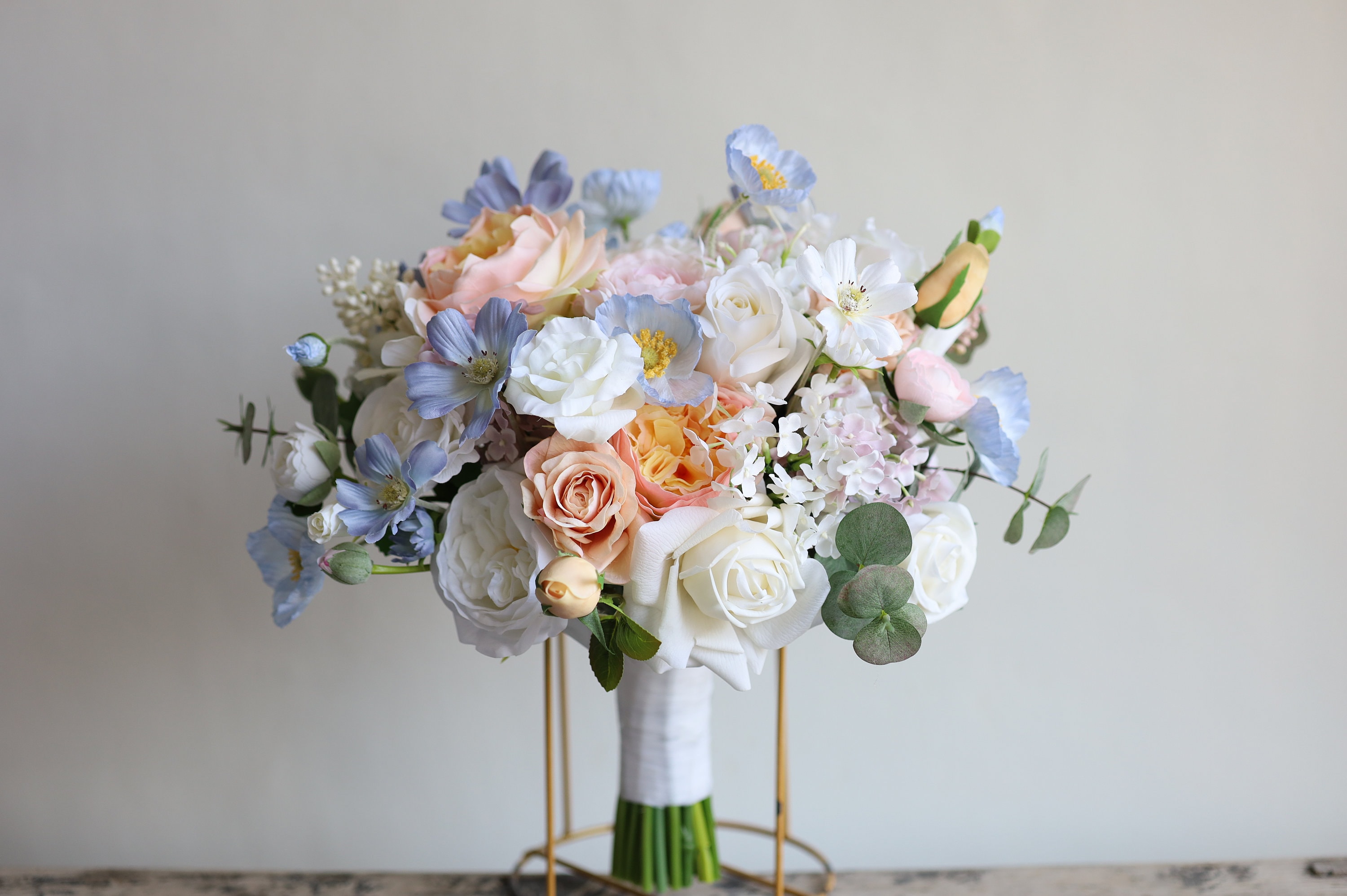 Kunstblumen-Brautstrauß, Pastell-Hochzeits-Blumenstrauß, Frühlings-Sommer- Blumen