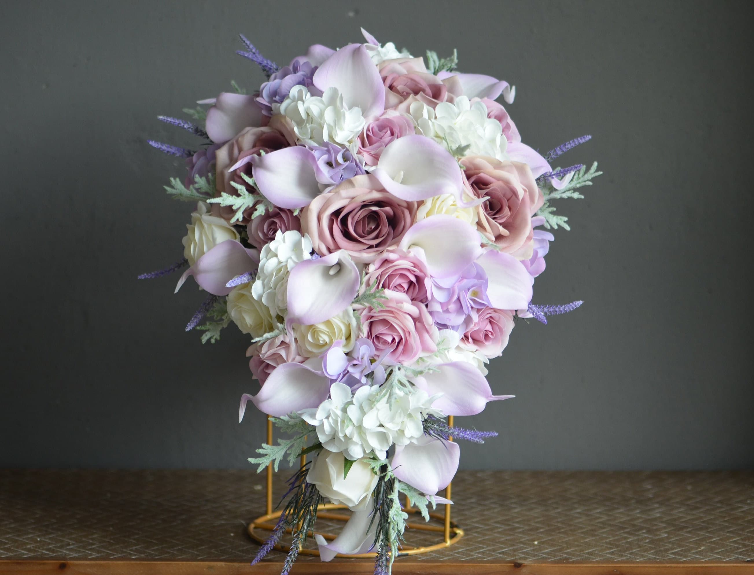 D-Seven Set 25 Fiori Artificiali In Schiuma Rosa Malva Ombre - Per Bouquet E Centrotavola