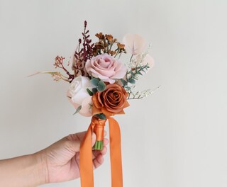 Joyblossom Bouquet Fiori Finti Autunnali In Seta, Arancione, Composizione Realistica Con Margherite E Girasoli, Per Casa E Matrimoni