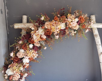 Fall Wedding Arch Flowers, Rust Terracotta Floral Swag