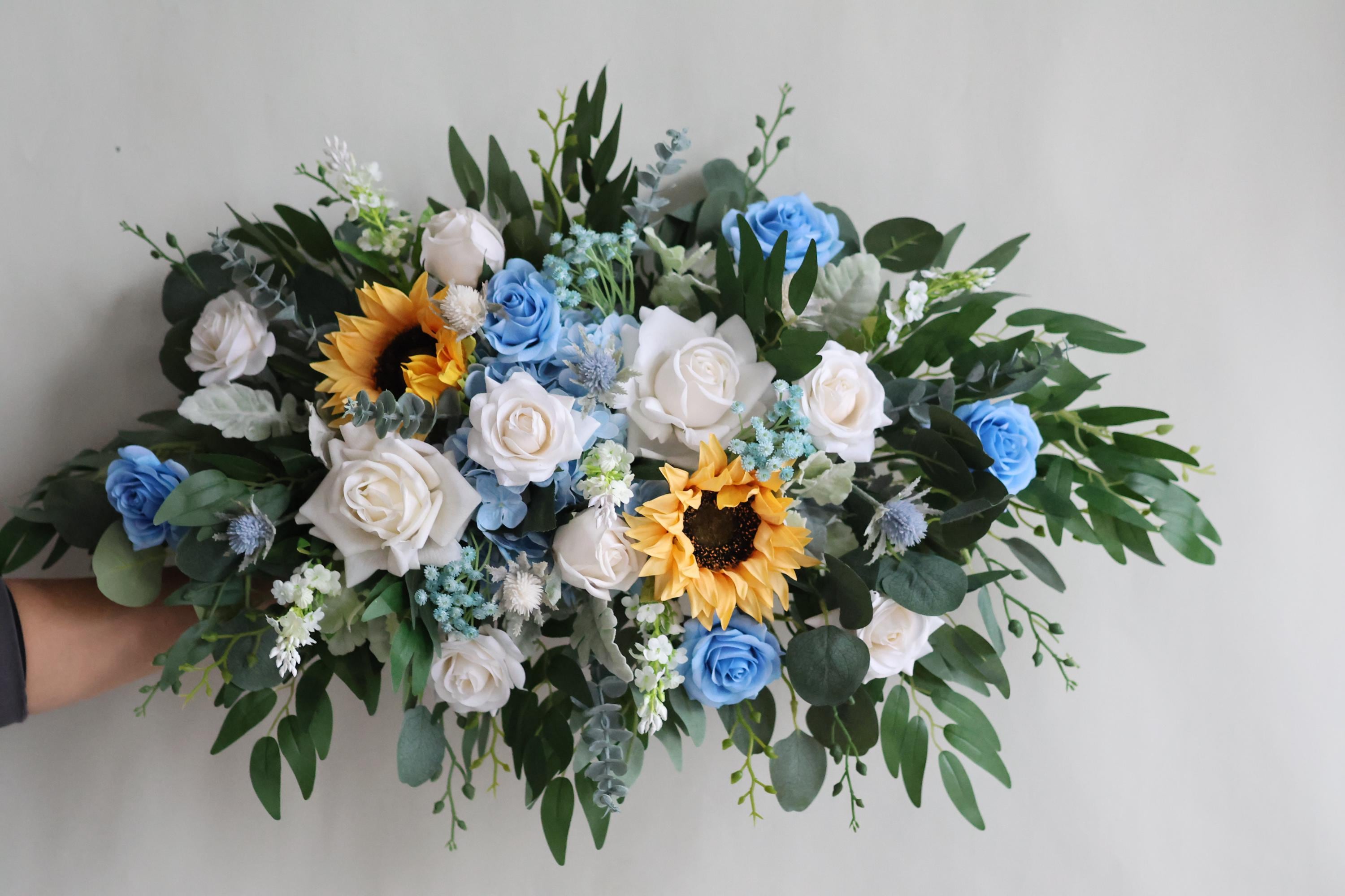 Ciandid Sonnenblumen Brautstrau  Knstlich Mit Hortensien & Hanfseil
