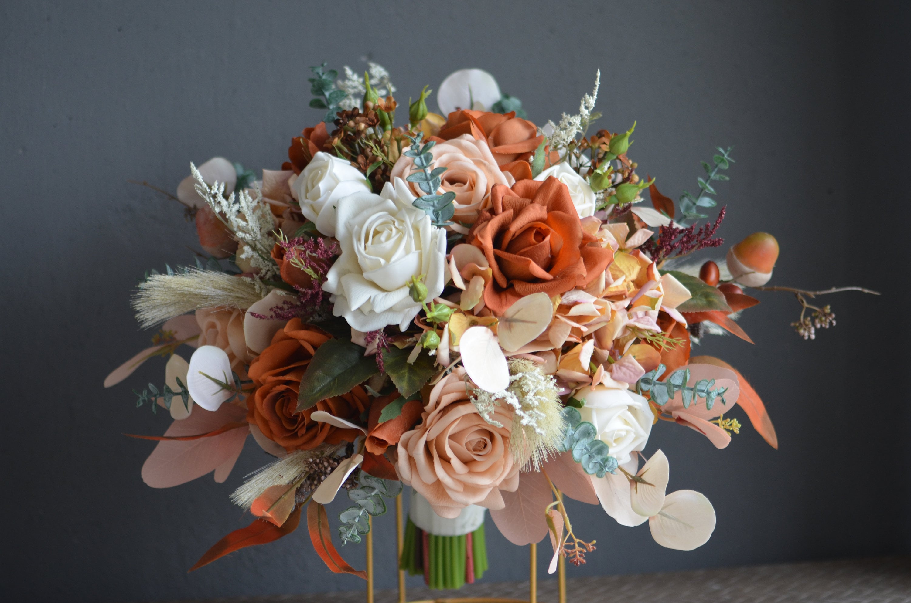 Rust Orange Pampas Grass Bouquet