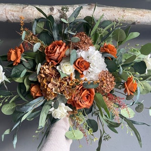 Fall Flowers Arch, Rust Beige Terracotta Archway Flowers, Fall Flowers Garland, Real touch Faux Flowers