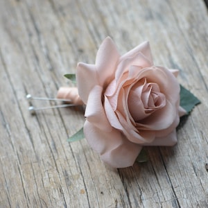 Dusty Pink Rose Boutonniere, Simple Rose Boutonniere, Wedding Boutonniere & Wedding Corsage, Wedding Homecoming Prom Corsage