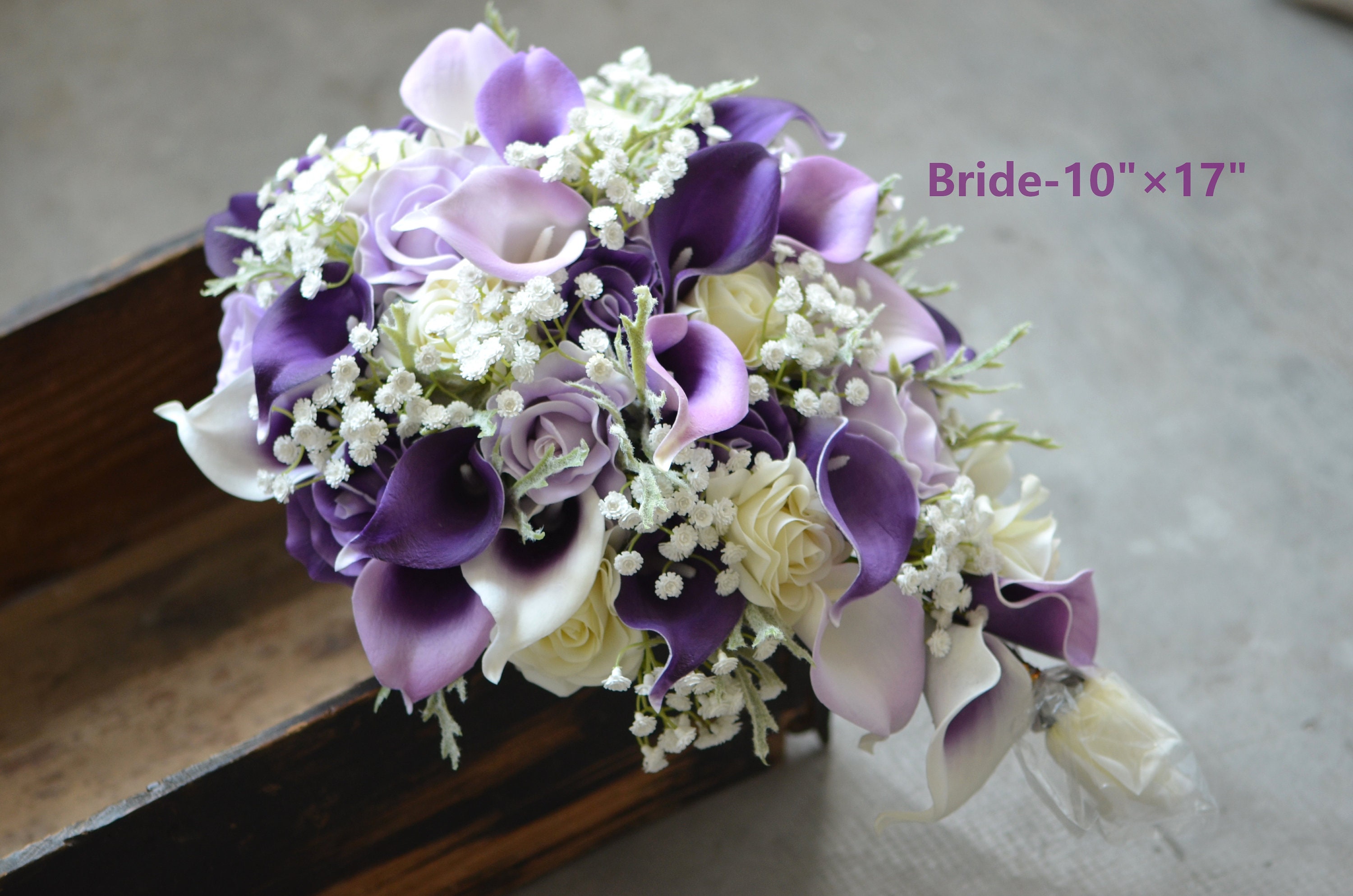 Purple Bridal Bouquets Bridesmaids Bouquets Rustic Silk - Etsy Canada