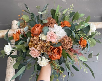Autumn Wedding Arch Flowers, Rust, Beige, Terracotta Roses