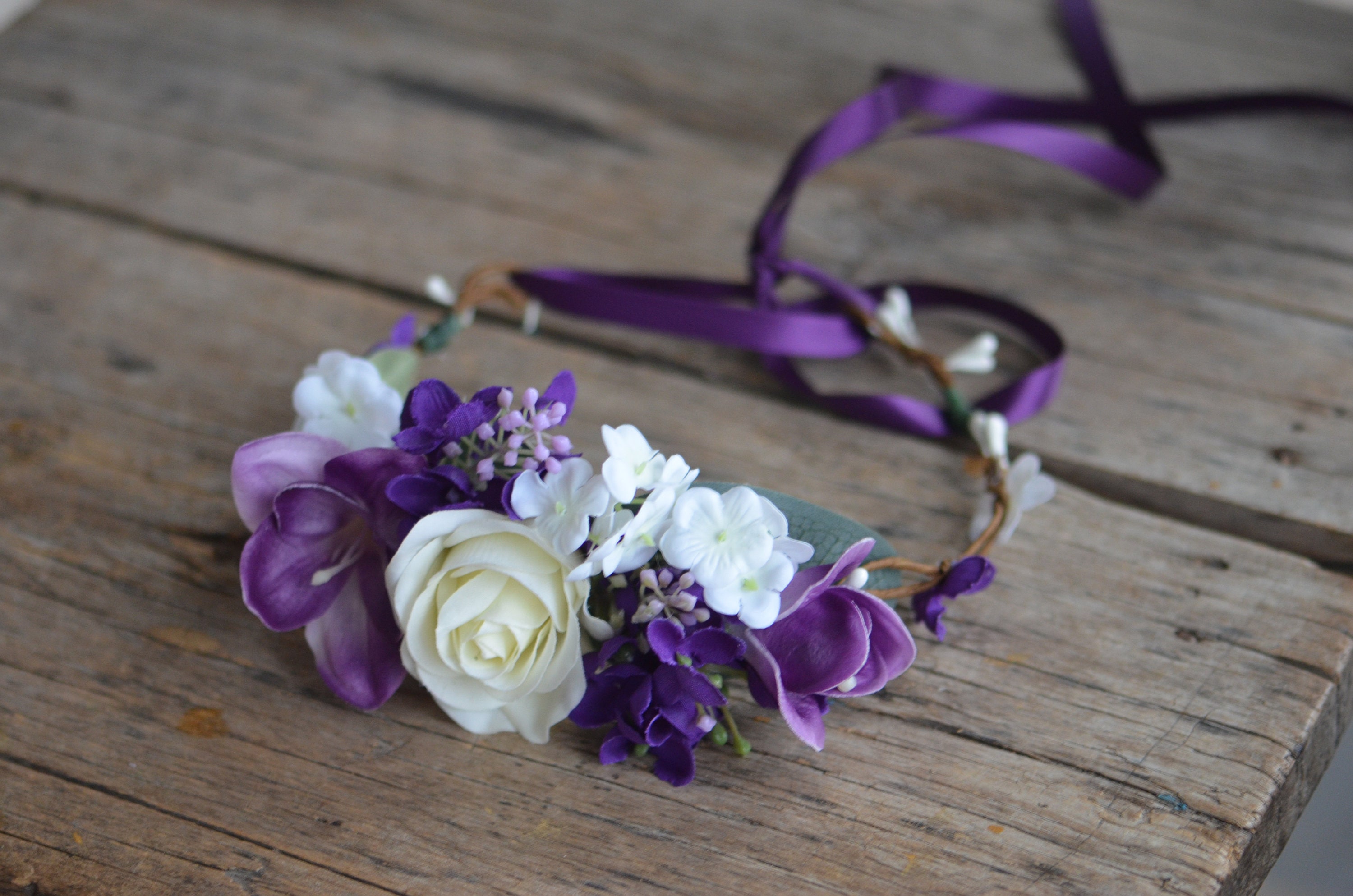 Lila Blumen Krone, Lila Orchidee Rose, Hortensien Hochzeit Blumenkrone,  Brautkrone, Boho Krone, zierliche Florale Krone - Etsy Österreich, image size:3000x1987