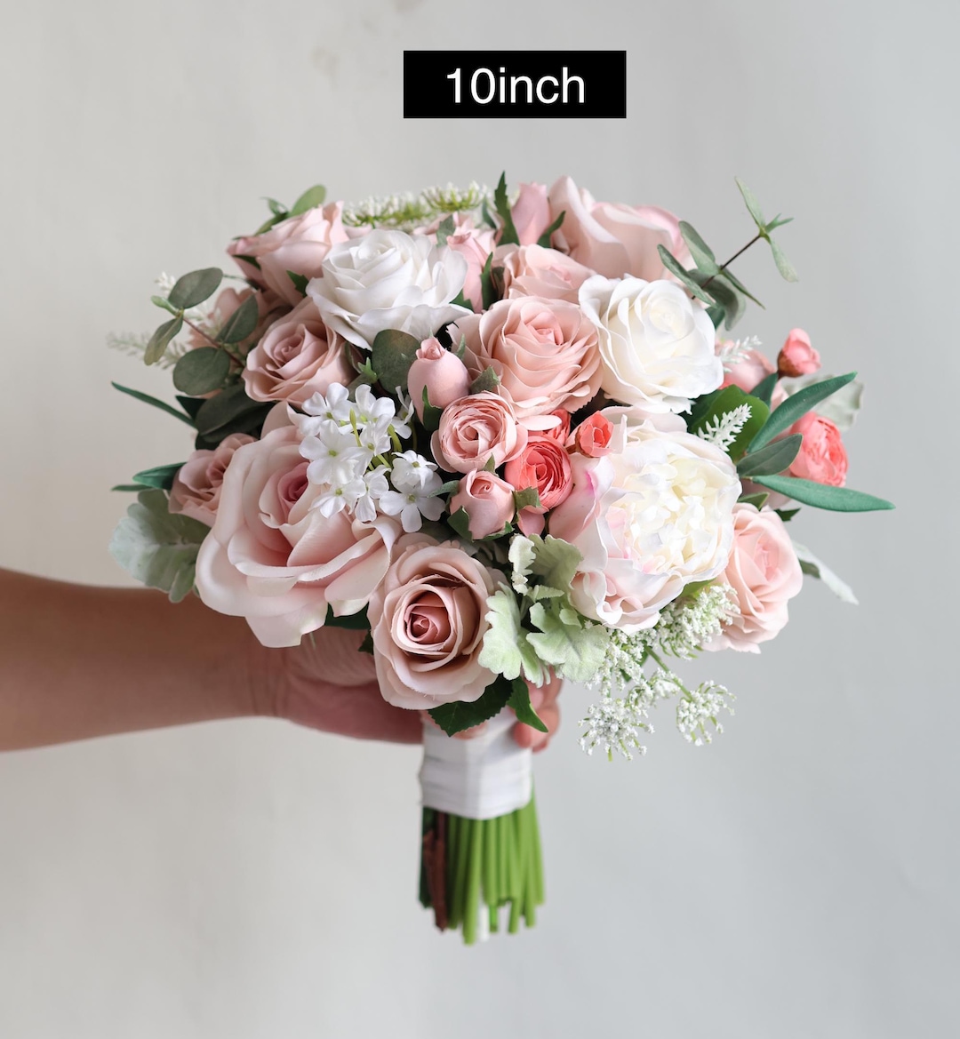フェイクリアルタッチフラワー ダスティローズピンク ブライダルブーケ