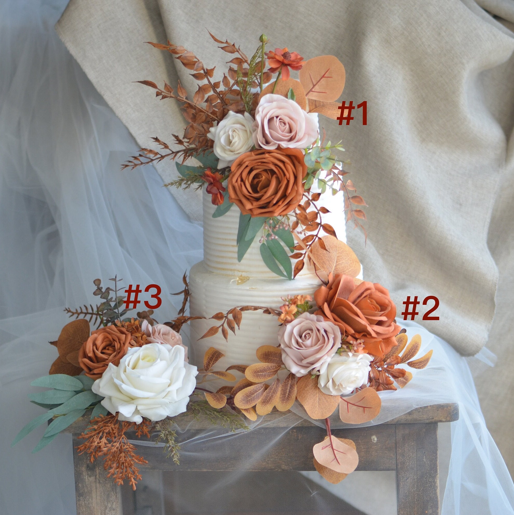 White and orange wedding cake | Honestweddingadvice.com
