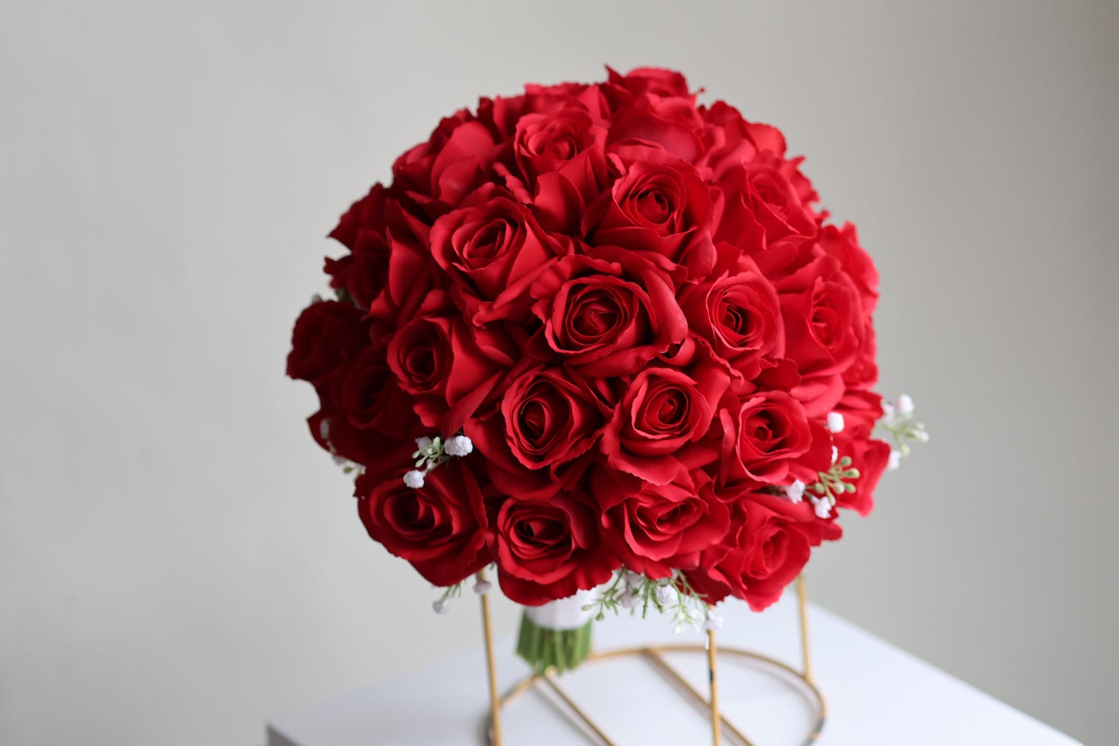 Faux Red Roses Bridal Bouquet: Real Touch Wedding Flowers - Etsy