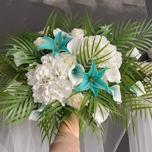 Artificial Flowers Turquoise Beach Wedding Archway Flower, Wedding Corner Swag, Blue Wedding Backdrop, Wedding Arch Flowers Decor