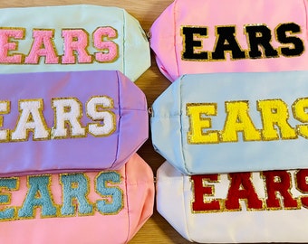 DisneyTravel Bag, XL Nylon Bag, EARS Bag, Summer Travel Bags, Nylon Pouch Bags Chenille Patches, Magical, Vacation Bag, Gifts for Her