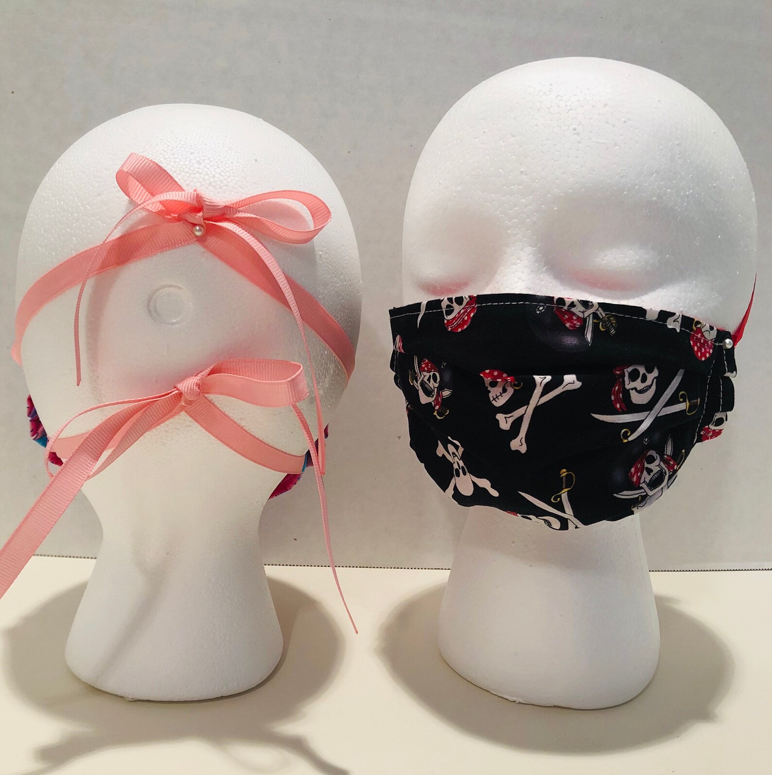 Patterned Mask Pleated Mask Ribbon Tie Face Mask Reusable Etsy
