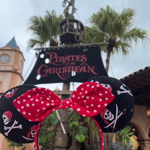 Pirate Mouse Ears, Disney Cruise, Pirate Night, Pirates of the Caribbean, Adventureland, Minnie Mickey Mouse Ears, for Women, for Teen