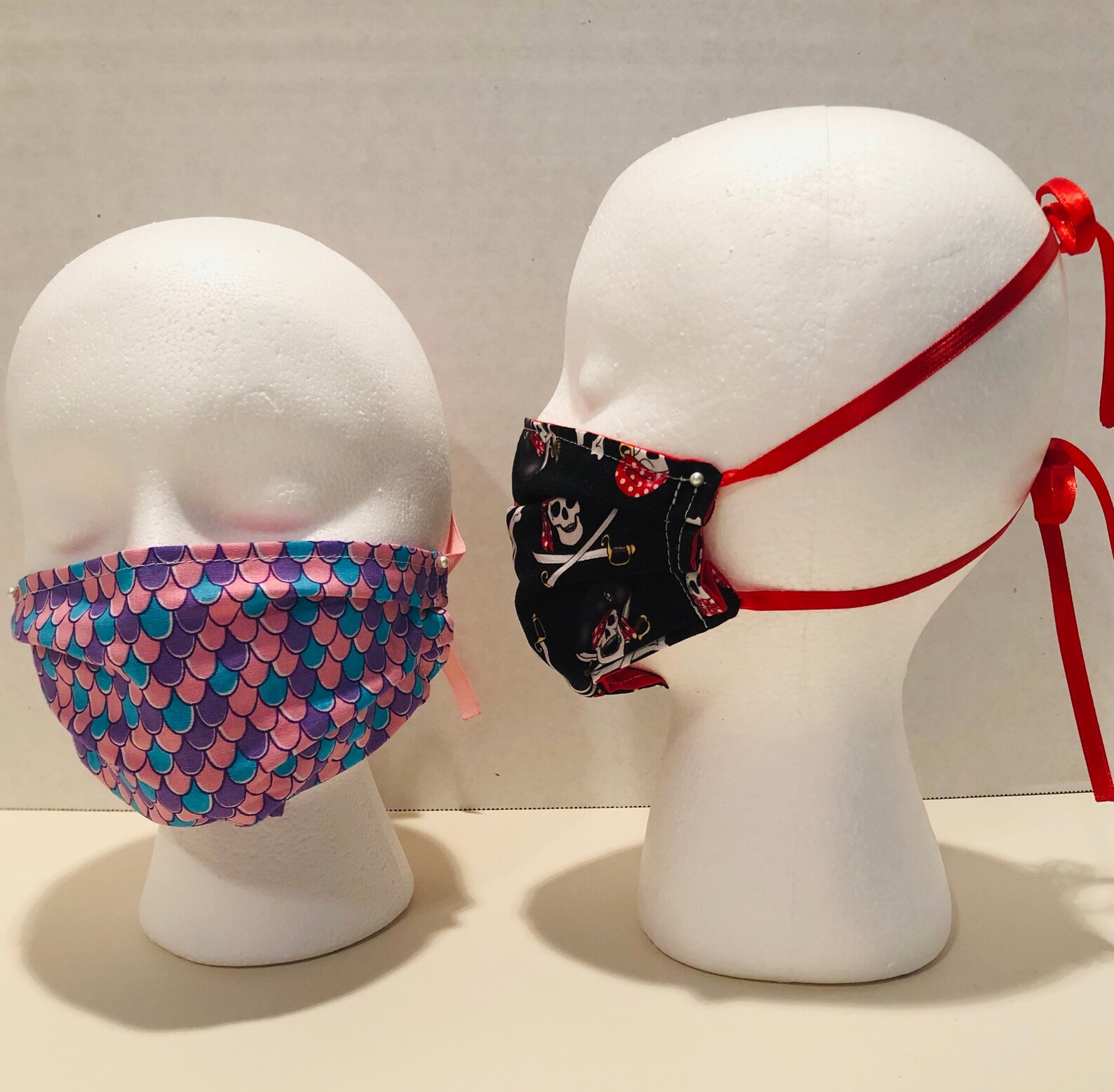 Patterned Mask Pleated Mask Ribbon Tie Face Mask Reusable Etsy