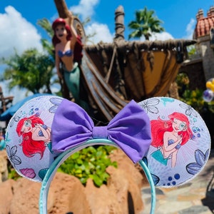 Little Mermaid Ears, Ariel Mouse Ears, Princess Ears, Disney Ears, Mickey, Minnie Ears, Disney Gift, Unique Disney, for Disney fans, For her