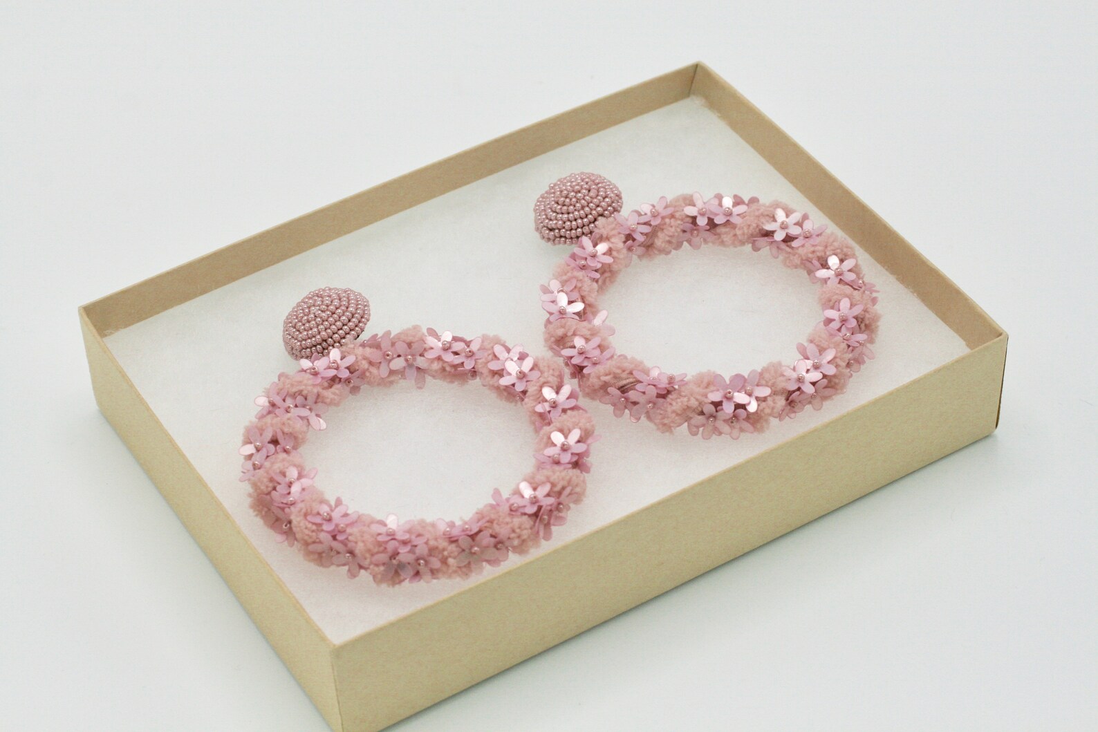 Blush Pink Statement Earringsvintage Rose Wedding Etsy